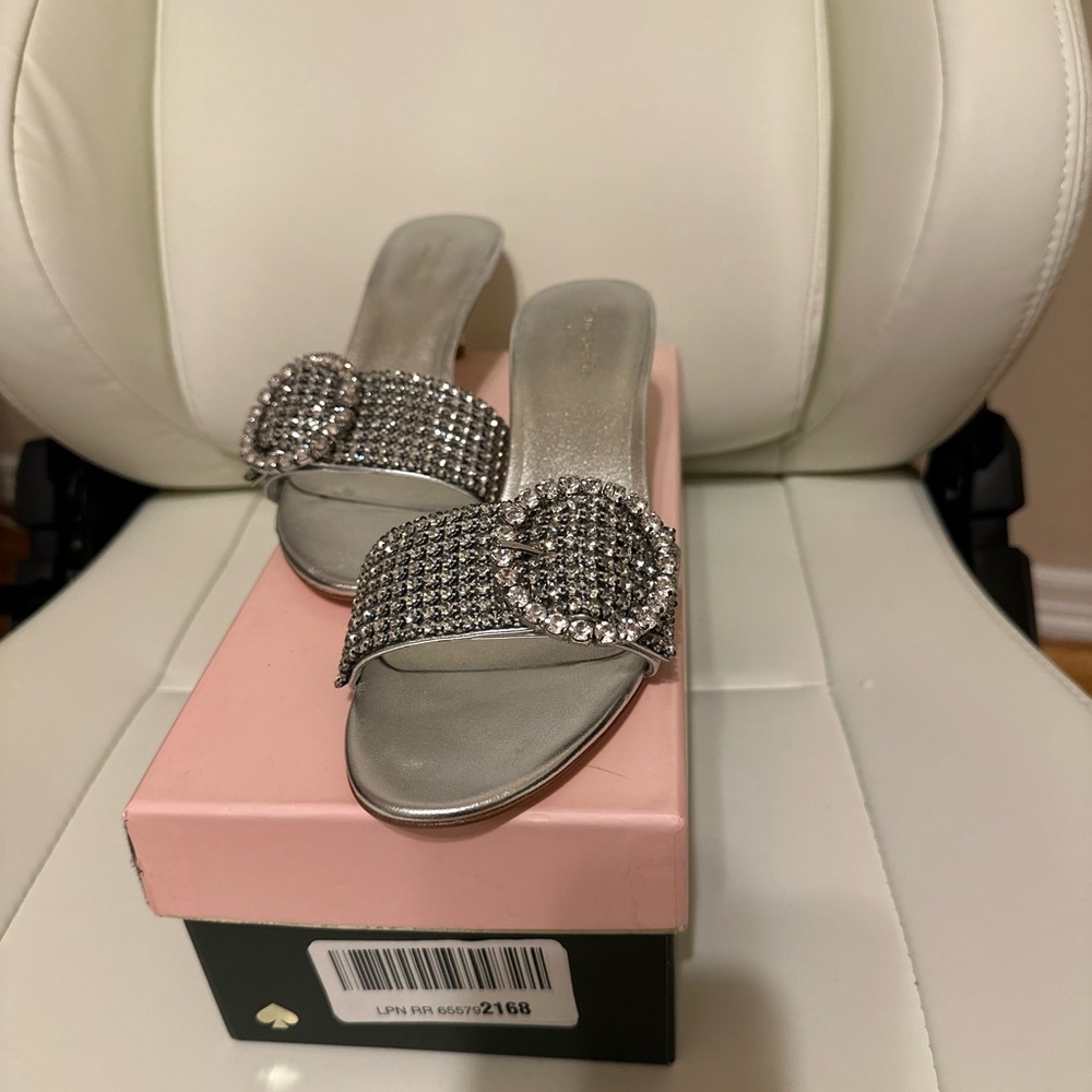 Kate Spade Women's Seville Rhinestone-Embellished Kitten Heel Mules